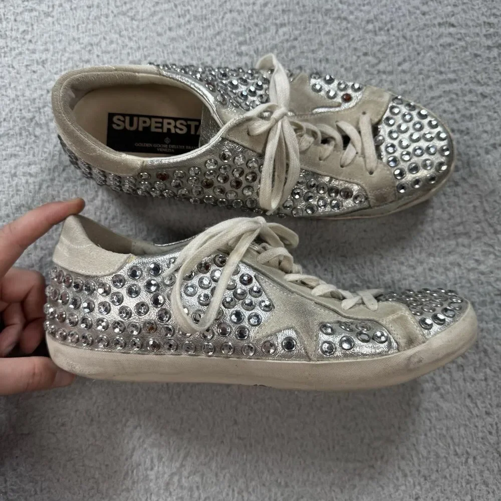 Golden Goose | RARE Rhinestone Sneakers Size 40/9 - Picture 1 of 9